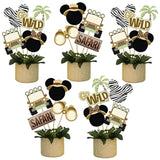 Mouse Safari Centerpiece Sticks- Let'S Go Wild Jungle Animal Birthday Party Baby Shower Table Toppers For Kids?28Pcs?