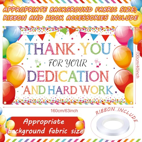 Thank You We Appreciate Backdrop, Employee Appreciation Party, Colorful