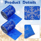 Christmas Snowflake Wired Ribbon, 2.5 Inches X 12 Yards 2 Rolls Satin