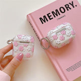 For Cute Airpods Pro 2Nd/1St Generation Case Clear, Soft Tpu Flower Air Pods Pro 2 Gen Cover Protective Skin Girl Women With Floral Keychain For Ipod Pro 2/1 Gen 2023/2022/2019 - Pink