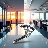 Black 10 in 1 Universal USB Cable, Multiple Universal Charging Cable for Cell Phones Blutooth Earphone Speaker Adapter Cable, 20cm Data Cable USB