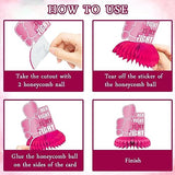 9 PCS Breast Cancer Awareness Honeycomb Table Centerpiece for Home Party, Fight Cancer Theme Pink Ribbon Breast Cancer Table Topper Centerpiece Decorations for Table Decor Charity Party Supplies