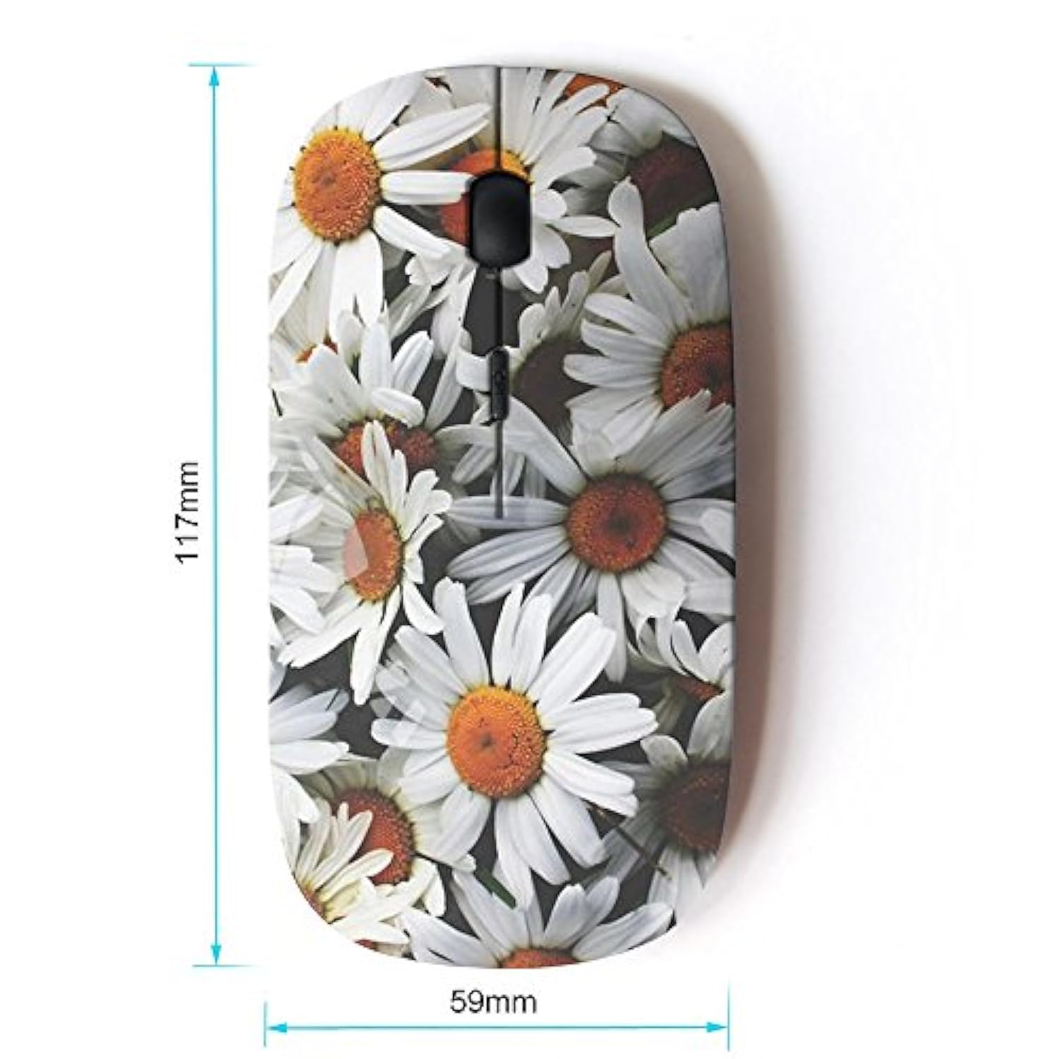 [ Optical 2.4G Wireless Mouse ] Daisies Flowers Sun Field Vintage
