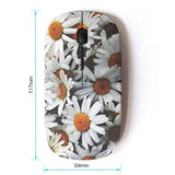 [ Optical 2.4G Wireless Mouse ] Daisies Flowers Sun Field Vintage