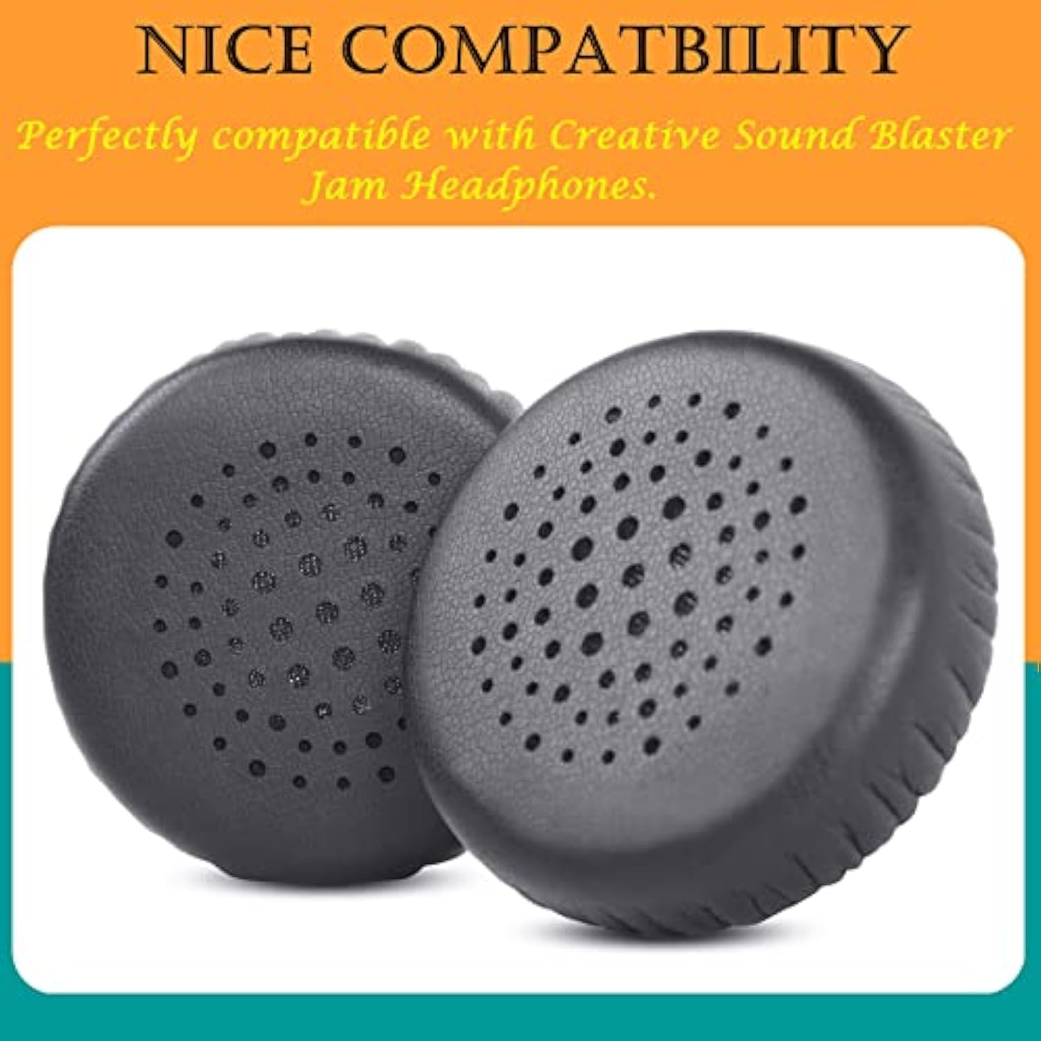 Upgrade Ear Pads Ear Cushions Replacement Compatible With Creative Sound Blaster Jam Headphone Protein Leather Earpads