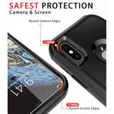 Heavy Duty Protection Phone Case for Apple iPhone X/XS with Tempered Glass Screen Protector