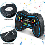 Video Game Controller Piñata Bundle Fiesta Gaming Controller Piñata Set With Blindfold And Bat Kids Birthday Gamer Party Supplies Game Toy For Kids Gaming Theme Party Carnival Events Decor(Blue)