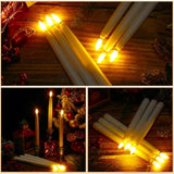 50 Pcs 8.5 Inch Flameless Taper Candles Battery Operated Taper Candles Bulk Led Flickering Flameless Candlesticks Realistic Candle Lights For Home Dinner Wedding Church Christmas Decor
