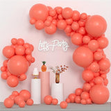 Coral Balloons 105Pcs 18/12/10/5 Inch Different Sizes Coral Red Balloon Arch Kit For Birthday Baby Shower Wedding Bridal Graduation Decoration Valentines Party Supplies
