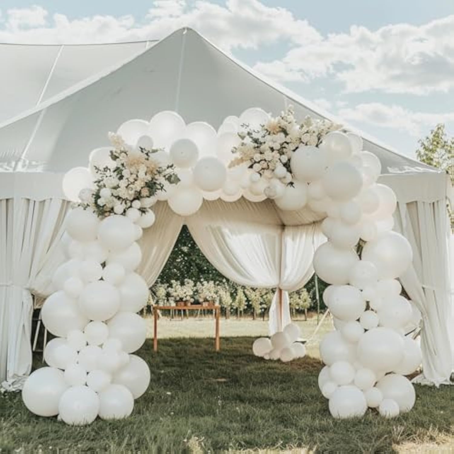 145pcs White Balloon Kit – Mixed Sizes for Party, Wedding, Baby Shower & Event Decor