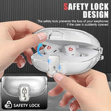 ?With Safety Lock? For Beats Fit Pro Case Cover,Cleaner Kit For Beats Fit Pro,Accessories With Anti-Lost Keychain/Silicone Wrist Strap(Clear)