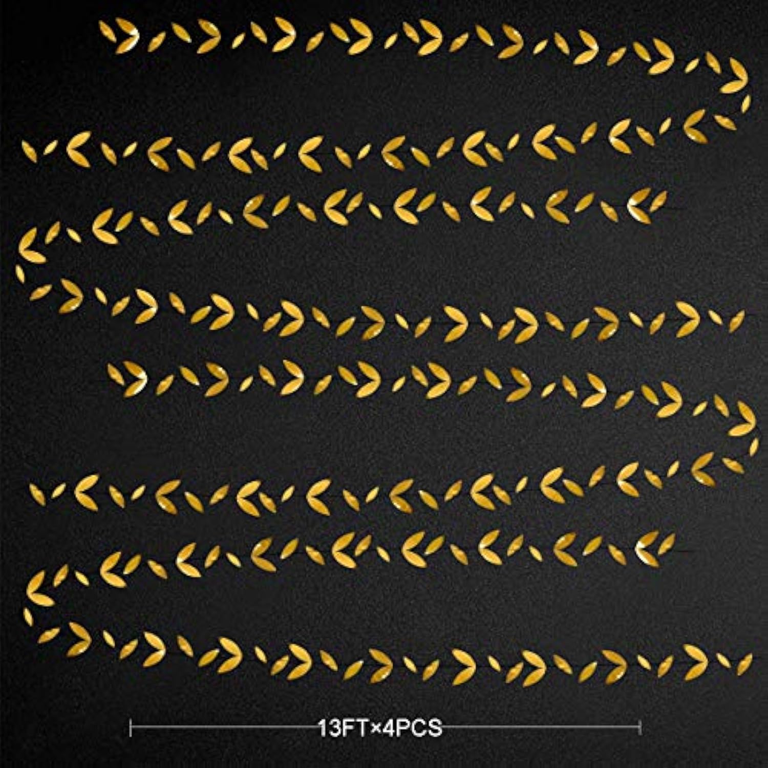 Gold Leaf Garland: Shimmering Party Decor, 52 ft Total