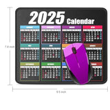 Calendar Mouse Pad With Non-Slip Rubber Base, Premium-Textured & Waterproof Mousepads With Stitched Edges, Mouse Pads For Computers, Laptop, Pc, Office & Home (2025 Black)
