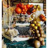 Fall Balloon Arch Garland Kit Burnt Orange Gold Sand White Brown Party Decor