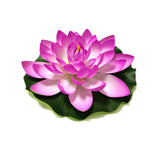 4Pcs Large Artificial Floating Lotus Flowers, Home Garden Pond Aquarium Wedding Decor (7Inch) (Purple)