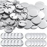 100 Sets Blank Button Making Supplies Round Badge Button Parts Metal B