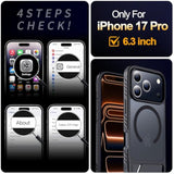 For Iphone 17 Pro Case With Kickstand,[Compatible With Magsafe] [12Ft Military Grade Protection] Slim Translucent Matte Shockproof Phone Case,6.3",Black