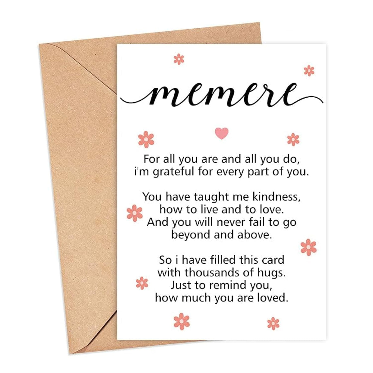 Memere Poem Mothers Day Card From Daughter - Cute Mother Day Card Mum - Happy Mothers Day Cards - Amazing Mother Gift - Special Mothers Birthday Card - Gift For Memere Card