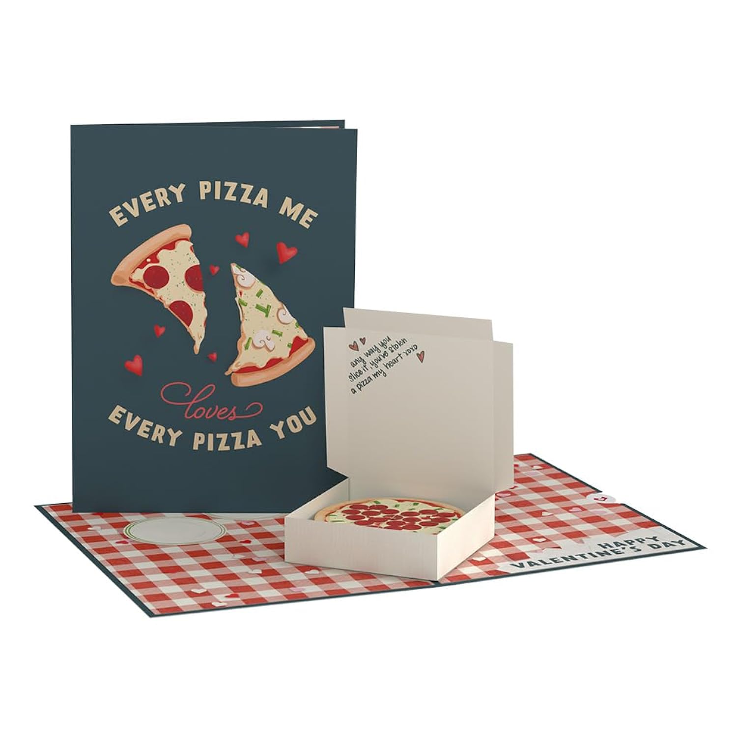 Valentines Day Card For Her, Him - 3D Romantic Greeting Pop-Up Cards - You'Ve Stolen A Pizza My Heart - 5" X 7" - Blank Notecard & Envelope Included