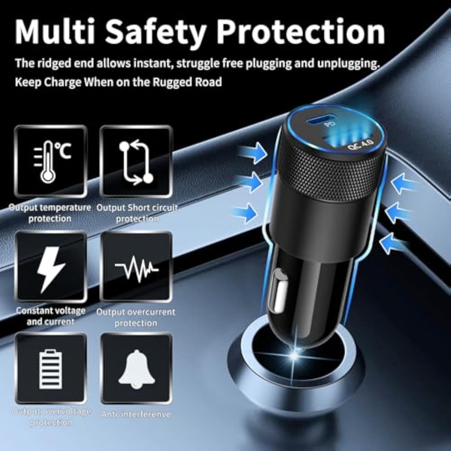 48W Usb C Car Charger, Dual Port Fast Car Charger With Pd&Qc4.0, Ultra-Fast Charging For I Phone 16/15 Pro/Samsung S24, Compatible With Car/Truck/Suv, Perfect For Drivers, Travelers & Tech Enthusiasts