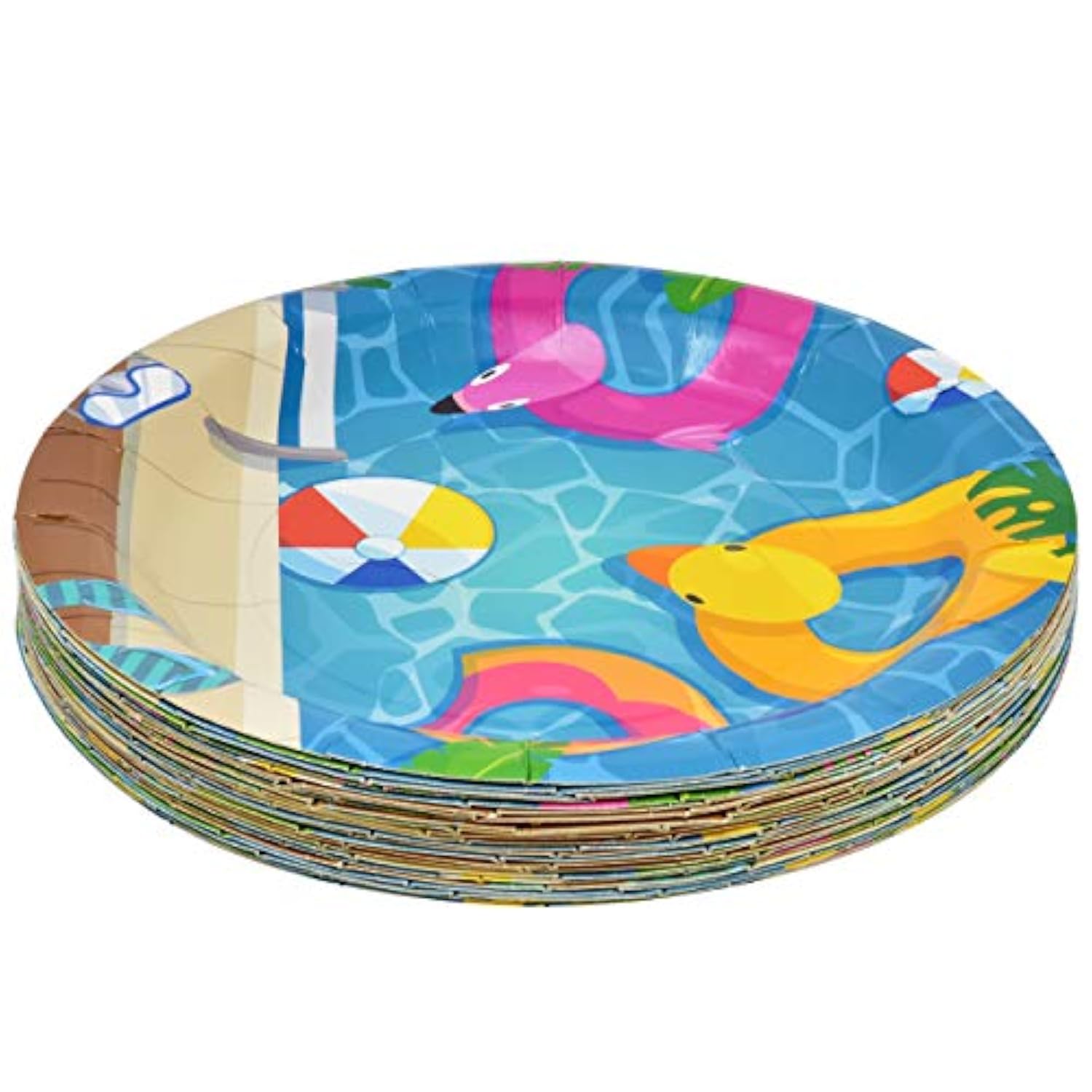 122 Pcs Pool Party Supplies Set – Plates, Cups, Napkins for Summer BBQ & Luau