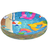 122 Pcs Pool Party Supplies Set – Plates, Cups, Napkins for Summer BBQ & Luau