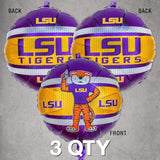 Havercamp Lsu Balloons 3 Pack 18in Foil Mike the Tiger Purple Gold for Lsu Party Supplies and Birthday Decorations (by Havercamp)