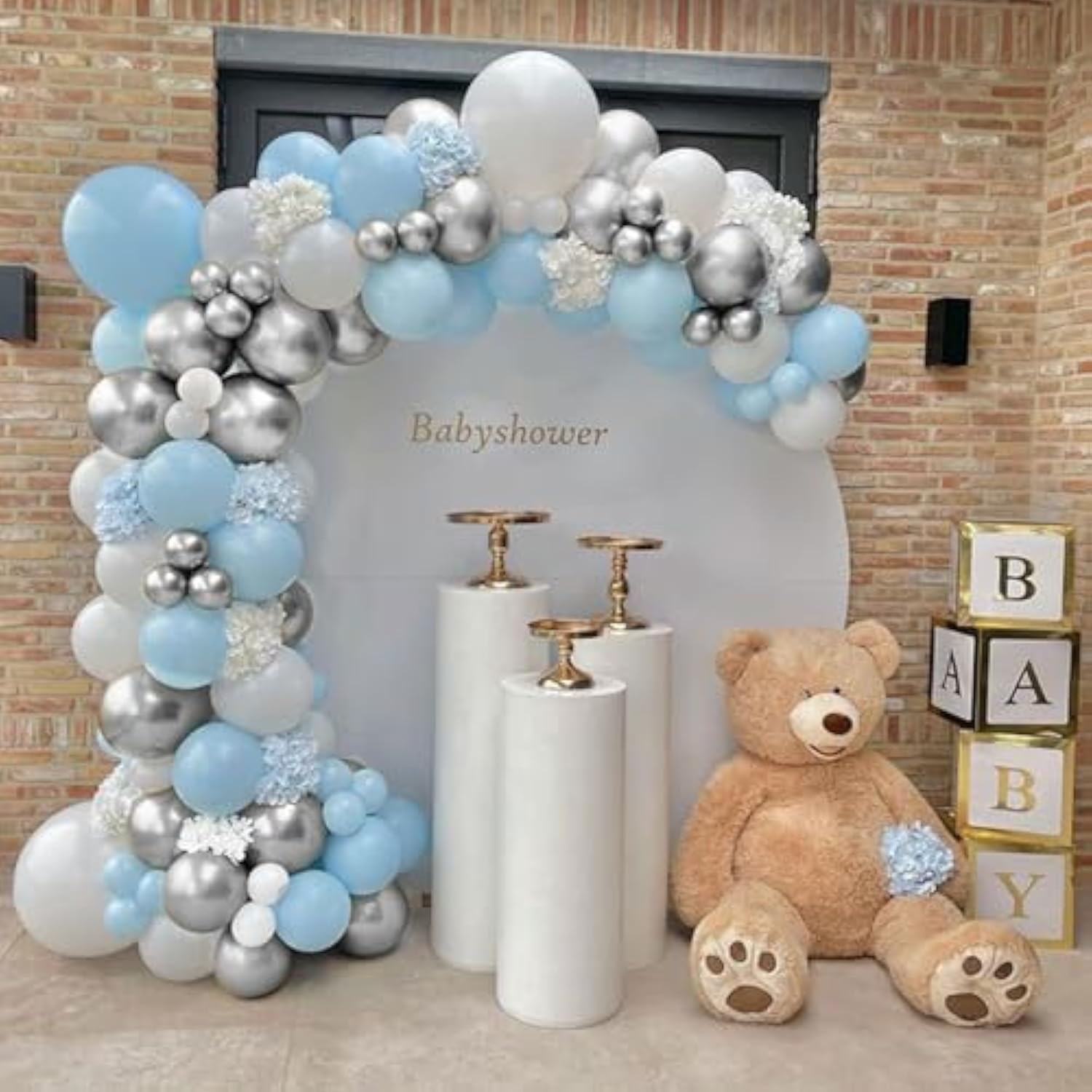 Baby Blue And White Balloons Arch Kit Blue Balloon Garland Kit Blue White Silver Balloons For Birthday Bridal Shower Wedding Winter Baby Shower Decorations For Boys Winter Wonderland Party Decorations