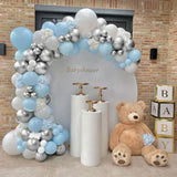Baby Blue And White Balloons Arch Kit Blue Balloon Garland Kit Blue White Silver Balloons For Birthday Bridal Shower Wedding Winter Baby Shower Decorations For Boys Winter Wonderland Party Decorations