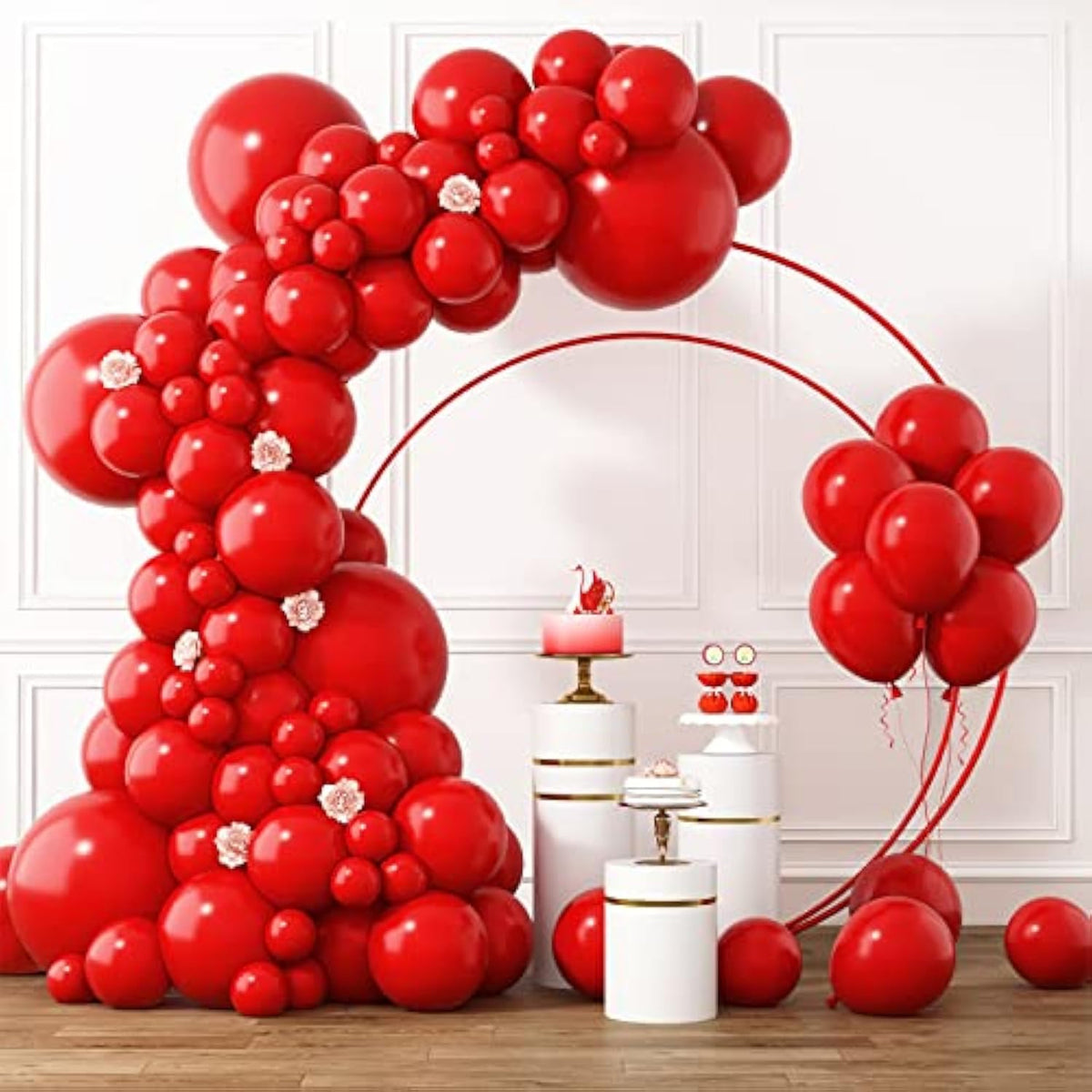 Red Balloon Garland Kit: 105-Piece Latex Arch for Party Decor
