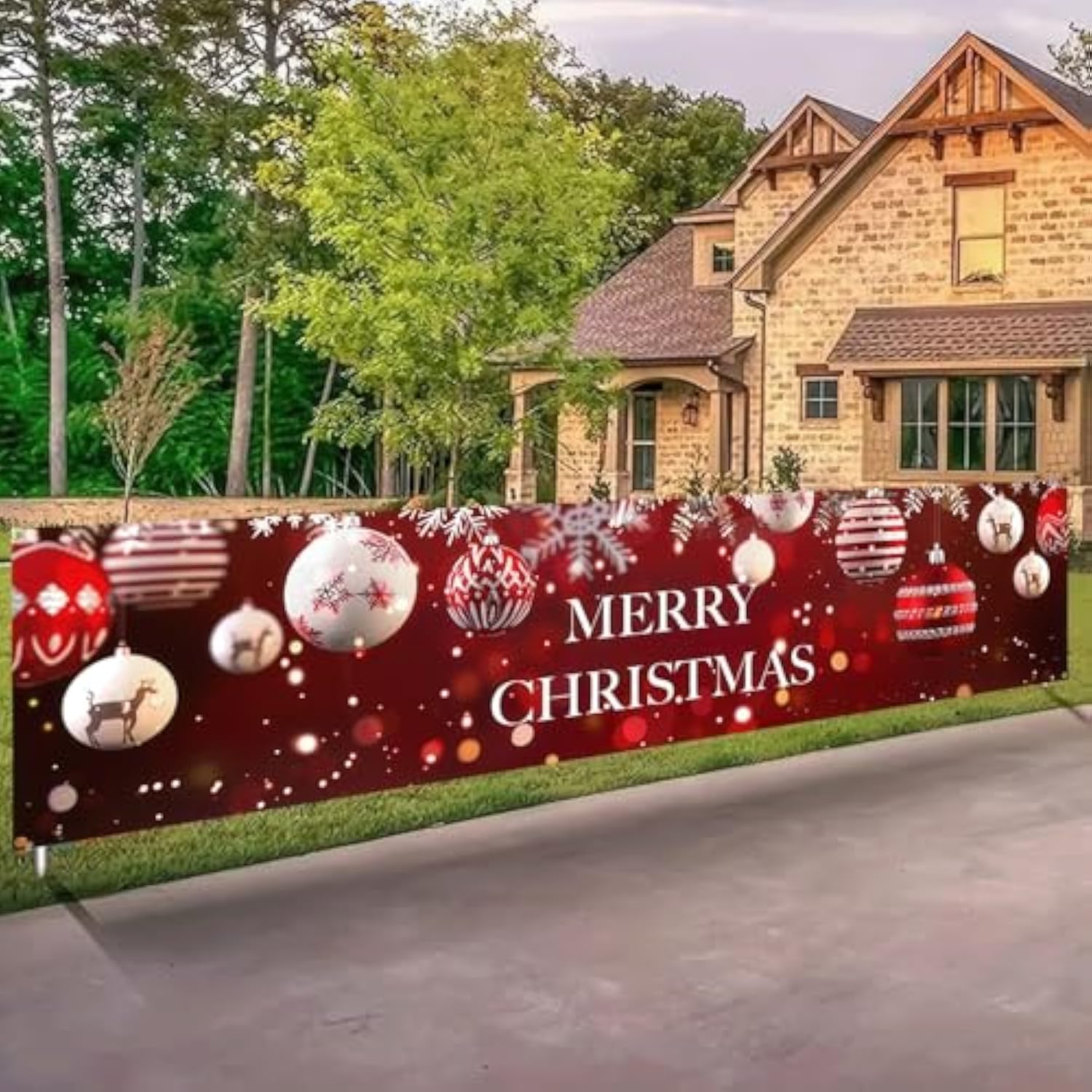 Merry Christmas Banner Christmas Backdrop 78 X 17 Inch Christmas Banner Decorations Christmas Ornament Outdoor Banner For Holiday Decorations Fence Cover Yard Sign Background Photography