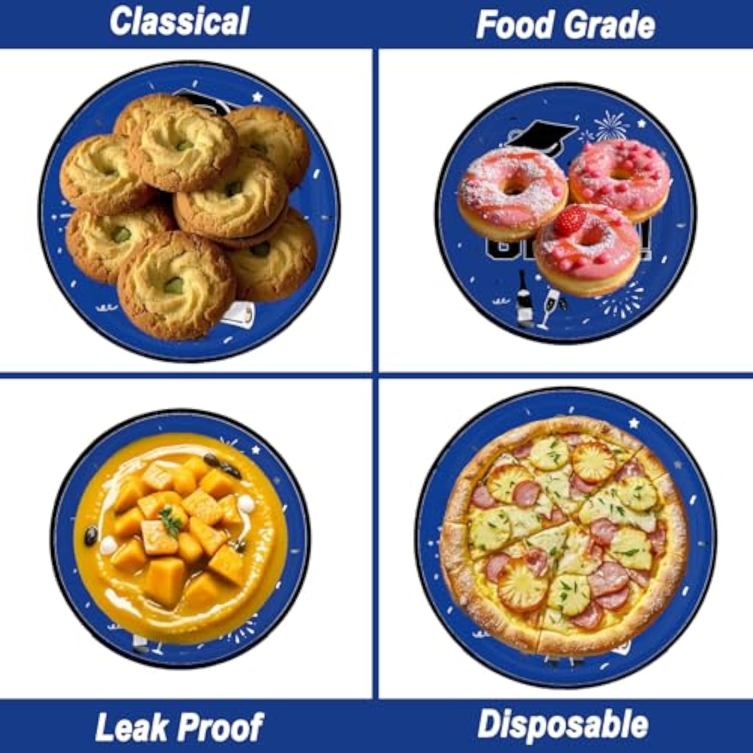 2025 Graduation Party Decorations, 195Pcs Class Of 2025 Decorations Include Congrats Grad Banner, Backdrop, Tablecloth,Ballons,Graduation Paper Plates,Cups And Napkins