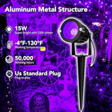 Halloween Led Black Light: 15W Spot Lights Outdoor Uv Spotlight For Halloween Christmas | 2 Pack 110V Plug-In Blacklight With Ip65 Waterproof For Party Body Paint Fluorescent Poster Neon Glow