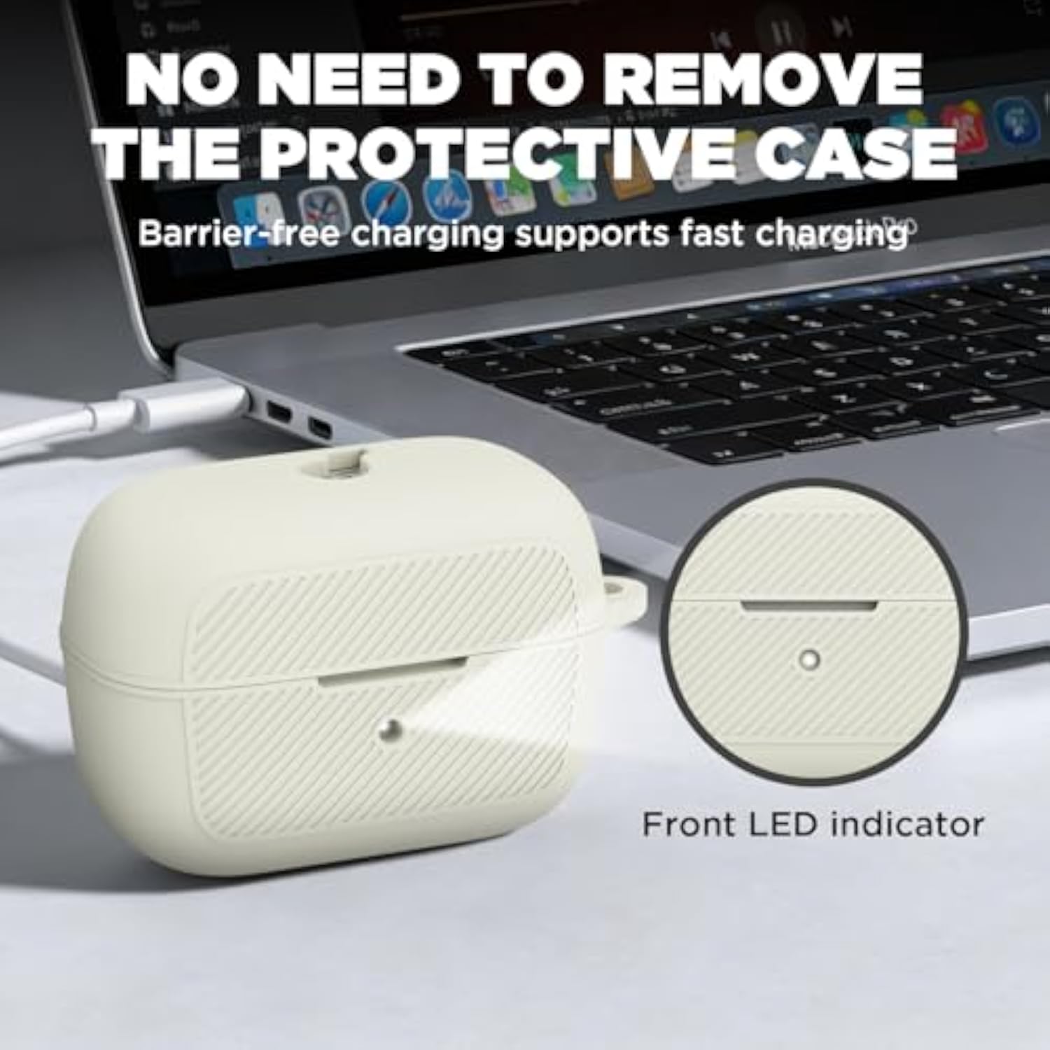 Anker Soundcore C50i Earbuds Case Cover, Soft Silicone Case for Anker Soundcore C50i Headphone, Anti-Drop/Scratch/Splash, Lightweight Integrated Cover with Carabiner & Cleaning Kit