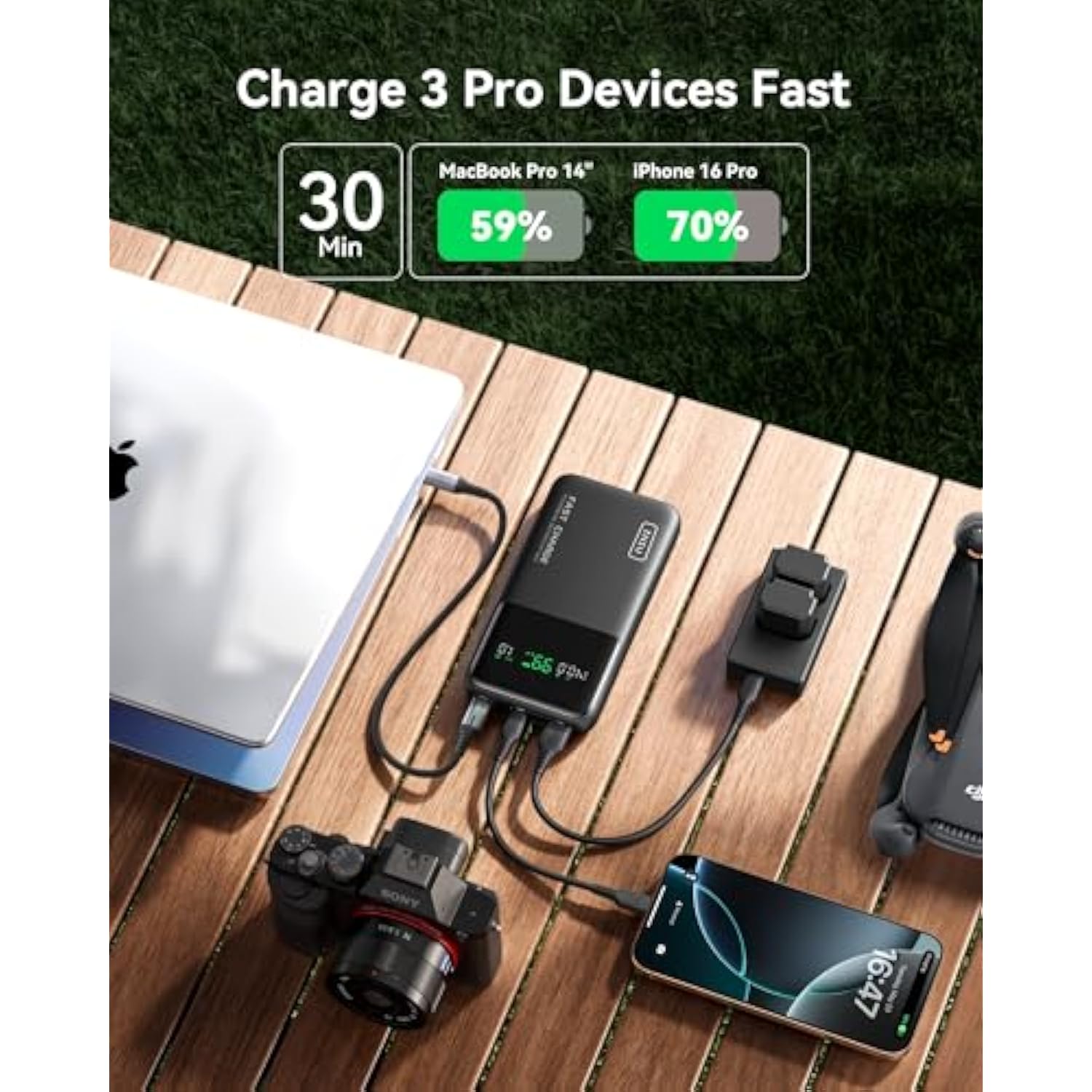 140W Power Bank, 27000Mah High Capacity Laptop Portable Charger, Usb C In&Out Tablet Powerbank, Smart Digital Display Phone Charger Compatible With Iphone 15, Samsung, Ipad, Macbook, Laptop Etc.