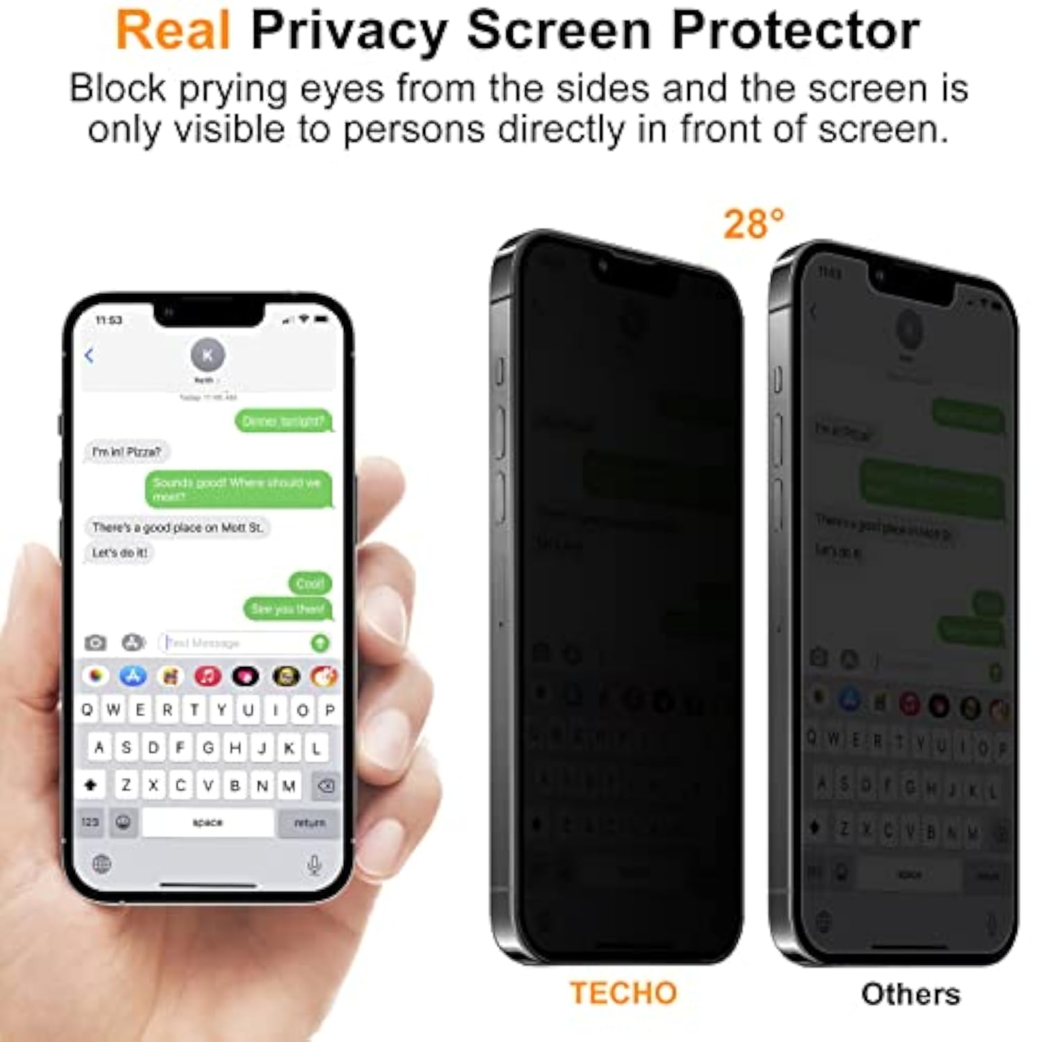 Privacy Screen Protector Compatible With Iphone 14 Plus/Iphone 13 Pro Max Tempered Glass Film (Edge To Edge Full Coverage) (Anti Spy) (Case Friendly) (2 Pack) (6.7 Inch)