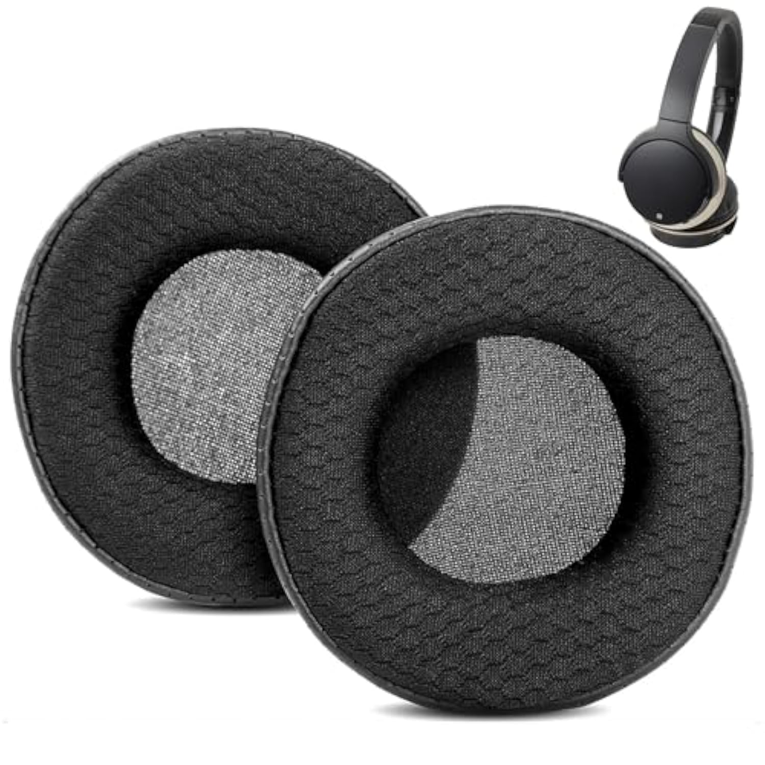 Breathable Replacement Earpads Cushion Compatible With Ath-Ar3Bt Ath Ar3Bt Headphone Ear Pads With Mesh Fabric/Punched Protein Leather And Memory Foam