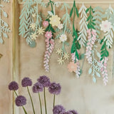 Paper Flower Garland with Rectangular Leaves for Wedding Birthday Baby Shower