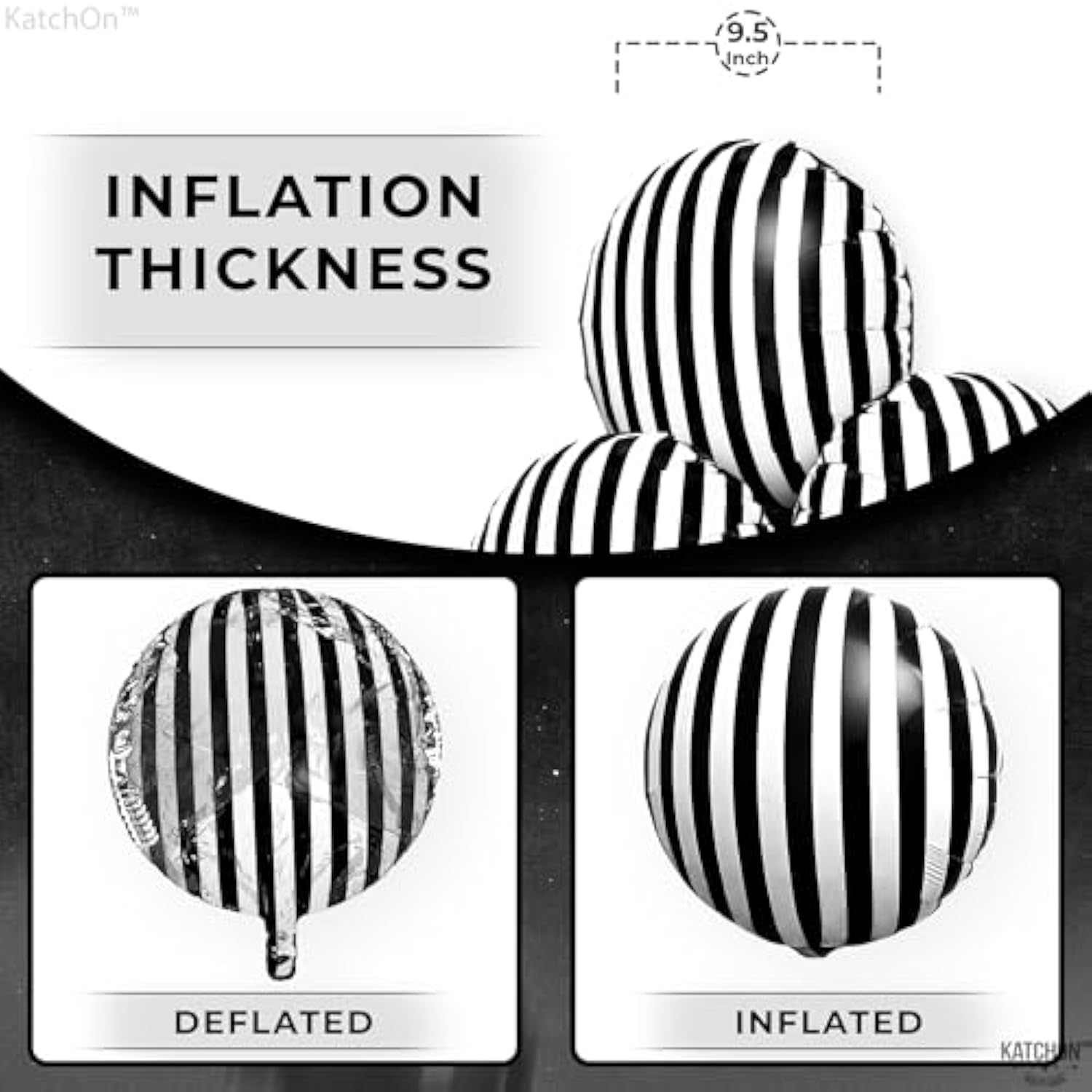 10pcs Black White Striped Balloons 18 Inch Halloween Party Decorations