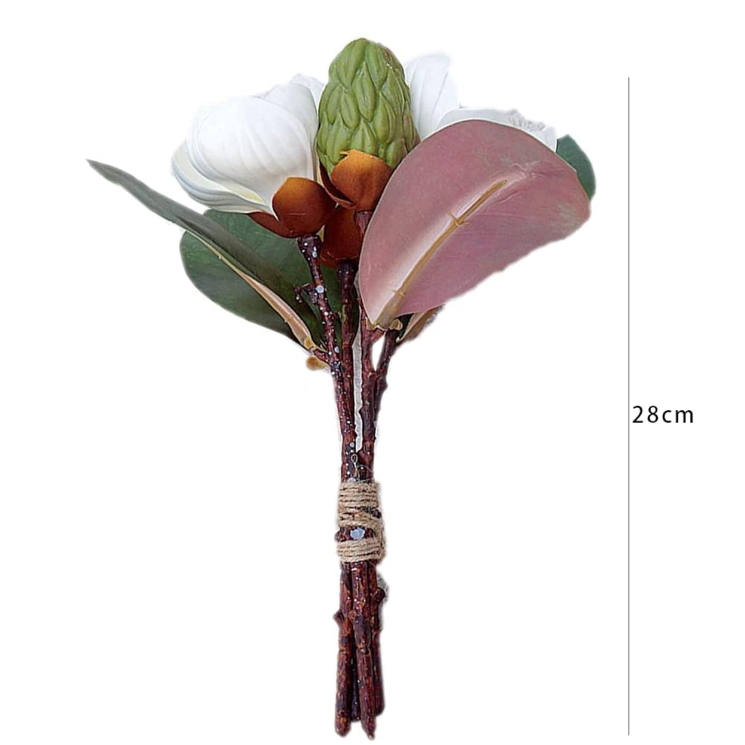 3Pcs Artificial Magnolia Flowers, 11 Inch,White Silk Artificial Magnolia Flowers Decoration Bouquet,L,For Wedding Party Home