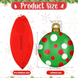 2 Pcs 32 Inch Giant Inflatable Christmas Ornaments Balls Large Pvc Holiday Inflatables Decorated Ball Outdoor Red And Gr