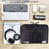 Rough Enough 13 14 Inch Laptop Sleeve Bag Tablet Carrying Case Briefcase For Travel Business With Zipper Pockets Heavy Duty Fabric Cordura Black