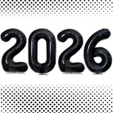 32-Inch Giant Black 2026 Number Balloons NYE Celebration Foil Decor