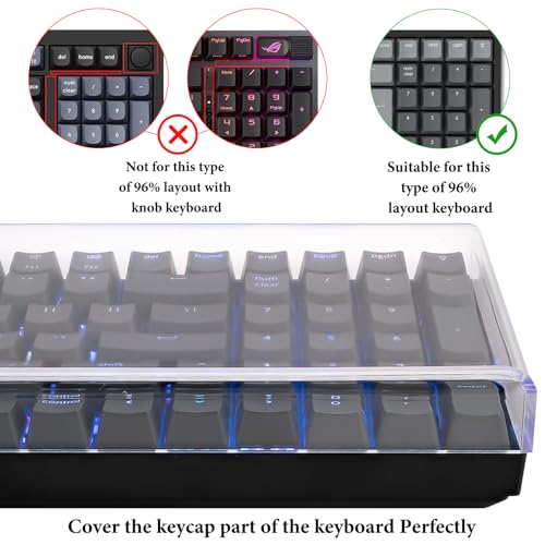 Keyboard Dust Cover, Compatible With Keychron K4 / K4 He, Rk Royal Kludge Rk100, Nuphy Halo96 V2, Lofree Flow Lite 100 Keys, Clear Acrylic Keypads Cover
