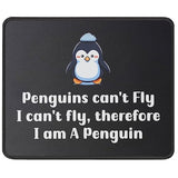 Funny Penguin Computer Mouse Pad - I Can'T Fly Mouse Mat Gaming 9.5 X 7.8 Inch - Cute Animal Lovers Gift For Mom Dad - Gifts For Birthday, Christmas