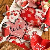 Love Red Pink Heart Valentine'S Day Table Runner, Anniversary Wedding Kitchen Dining Table Decoration For Home Party Decor 13X72 Inch