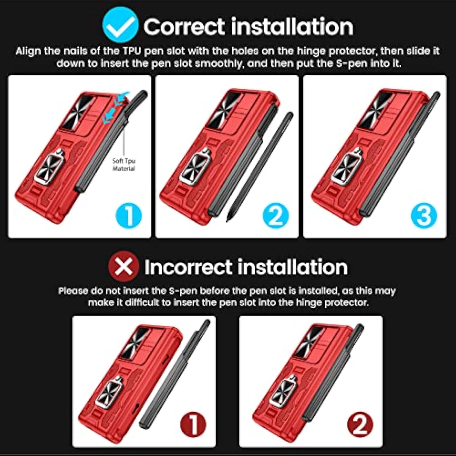 Samsung Galaxy Z Fold 4 Case with S Pen Holder