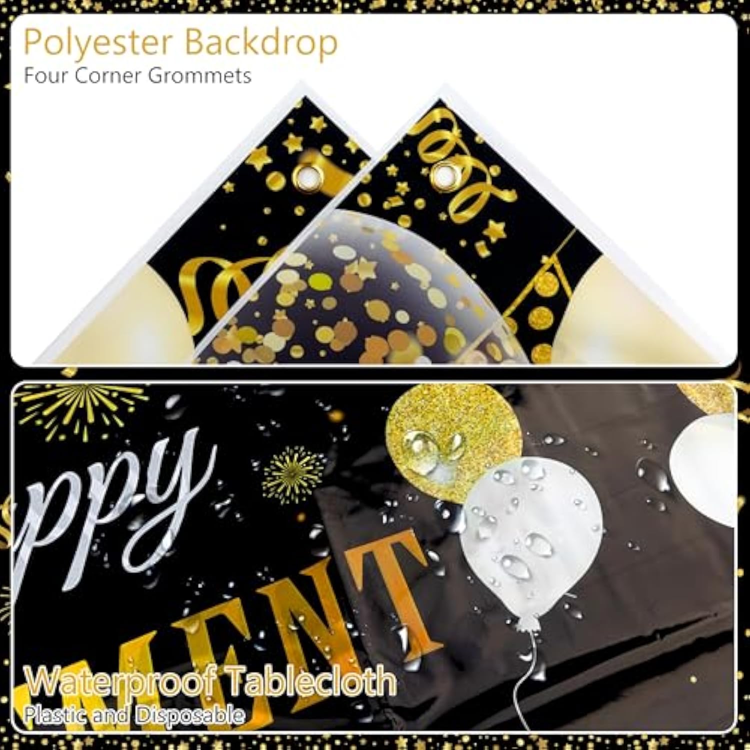 Retirement Party Decorations, 109Pcs Black Gold Happy Retirement Decorations For Men Women, The Legend Has Retired Backdrop Sash Banner Tablecloth Pompoms Centerpiece Hanging Swirls Balloons