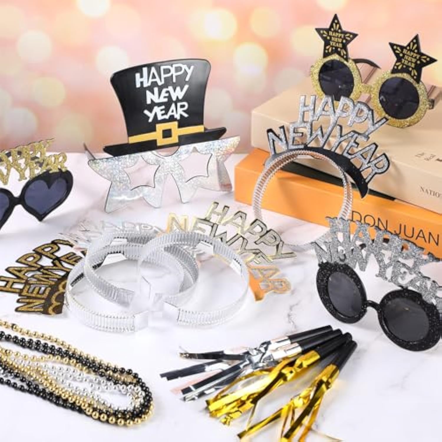 192 Pcs New Year 2026 Party Supplies Headbands Glasses Noise Makers