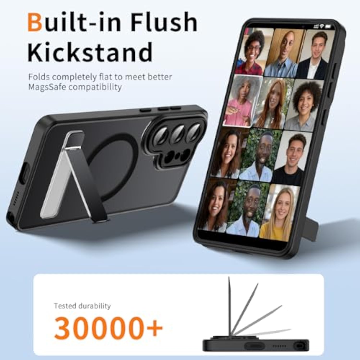 Magnetic Case for Samsung Galaxy S26 Ultra with Stand and Screen Protector & Camera Protector, Compatible with MagSafe, Matte Translucent Shockproof Slim Phone Case - Black